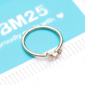 14 Karat Gold Brilliant Sparkle Crescent Moon Bendable Hoop Ring